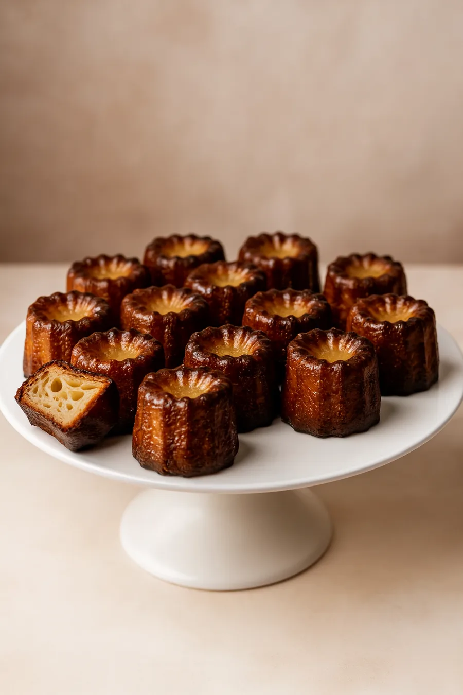 French caneles de Bordeaux with caramelized crust